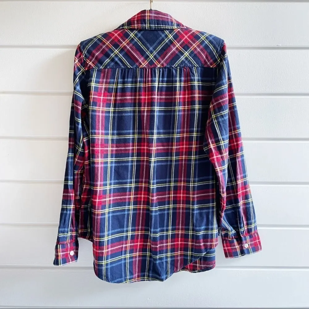 Aerie Flannel Plaid Button Down Pajama Shirt New With Tags Size XS